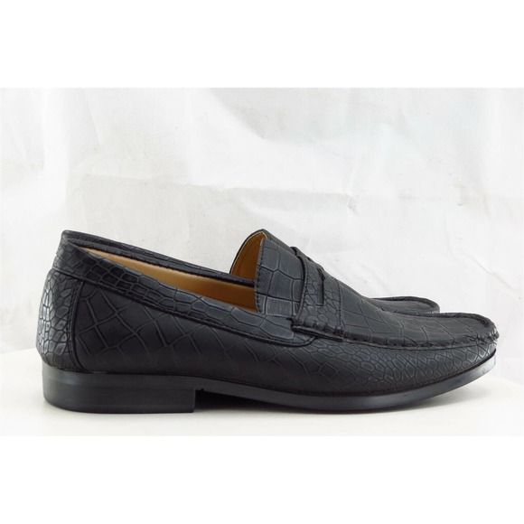 Adolfo Shoes Sz 10.5 M Black Penny Loafer‎ Leather Men 7150 main image 8